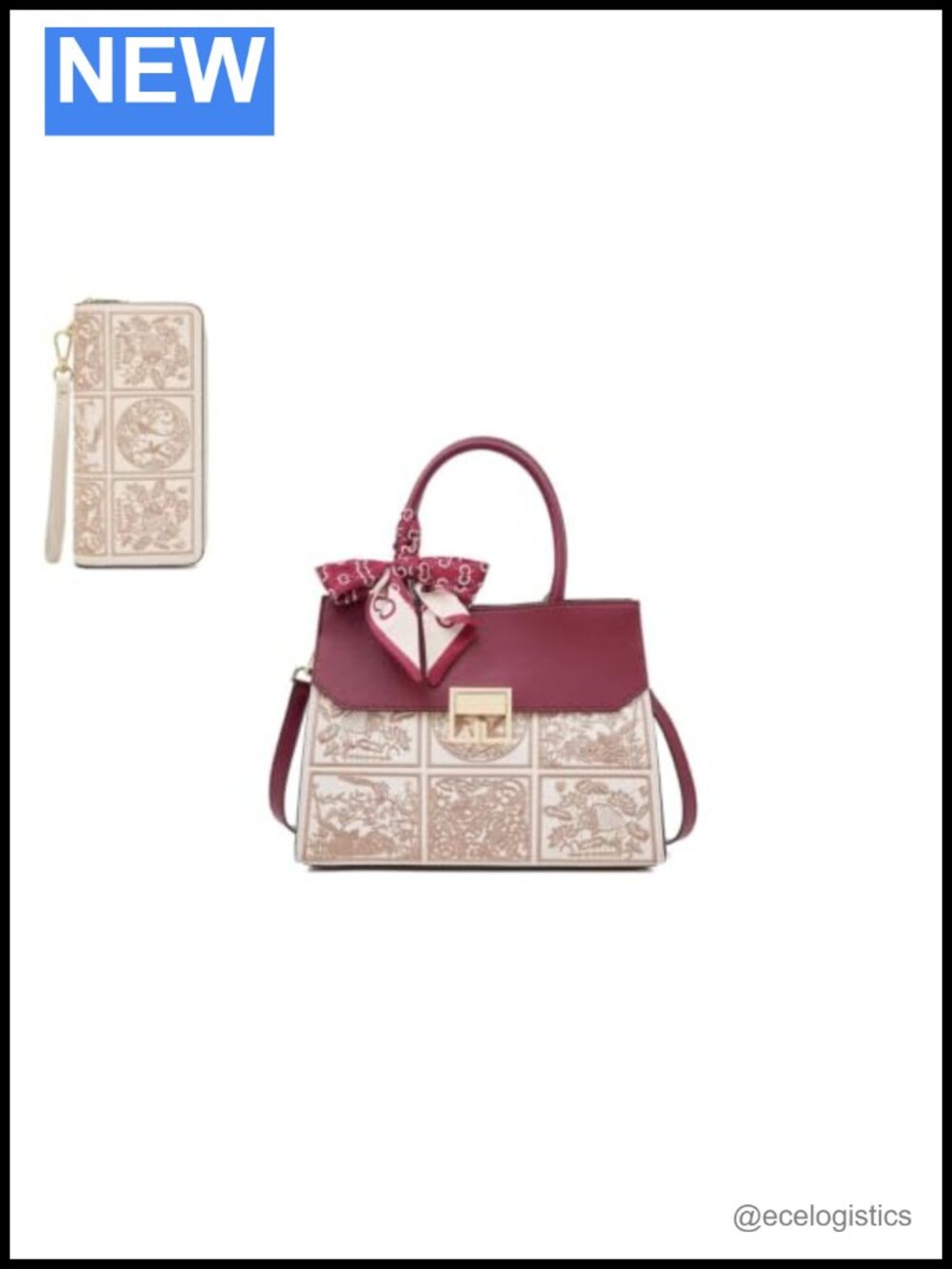 Medium Tote Bag with Adjustable Strap & Slim Leather Wallet Set